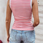 Stripe Sleeveless Slim Top - PINK