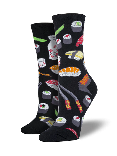Sushi Ladies Socks - BLACK