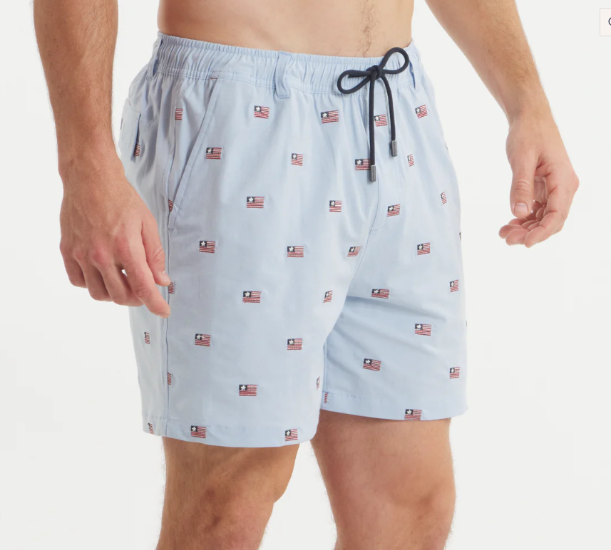 Chambray Flags Swim Trunk