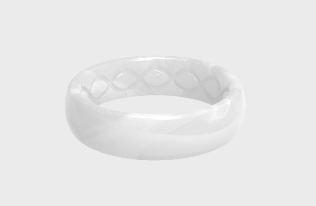 Thin Pearl Metallic Silicone Ring