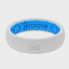 Thin White/Blue Silicone Ring - White/Blue
