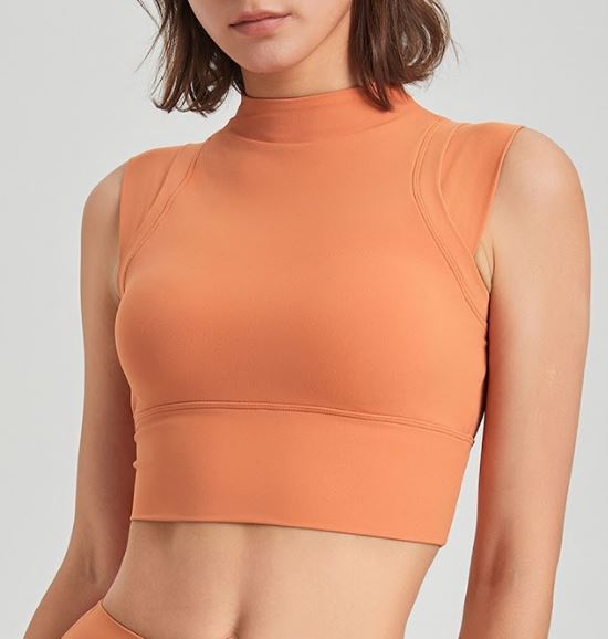 Tn Orange Neck Cropped Bra - TN ORANG