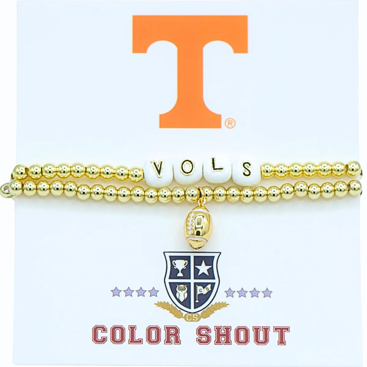 Tennessee Game Day Football Stack Bracelet