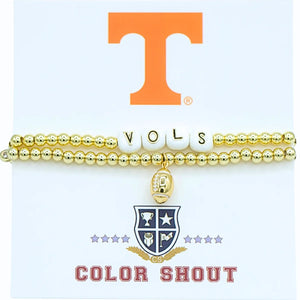 Tennessee Game Day Football Stack Bracelet