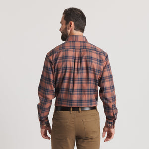 Randolph Plaid Flannel-Stone Brown/Navy