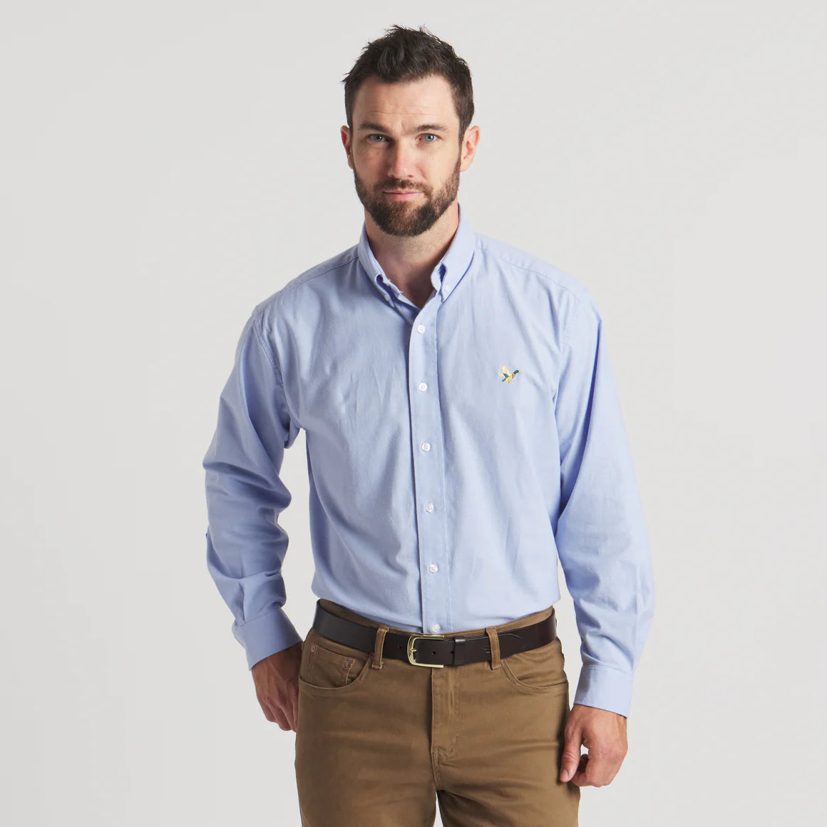 Outfitter Duck Oxford Dress Shirt by Southern Marsh Light Blue / S