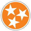 Collegiate Vechicle Magnet - 6" TN Tri-Star - Orange/White