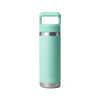 18 oz Water Bottle with Color-Matched Straw Cap - Seafoam
