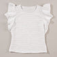 Wavy Textured Ruffle Sleeve - WHITE