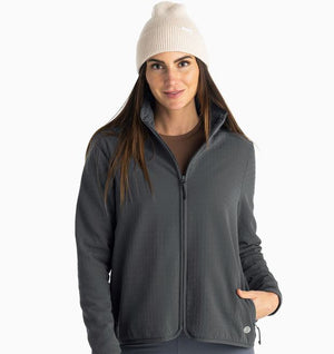 Wmn Gridback Fleece Jacket - BLK SAND