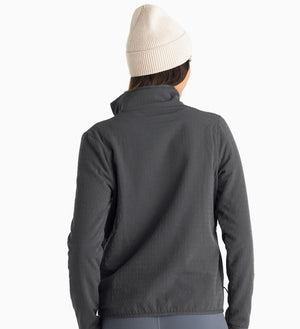 Wmn Gridback Fleece Jacket - BLK SAND