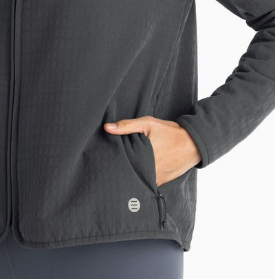 Wmn Gridback Fleece Jacket - BLK SAND