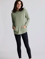 Wms Bamboo Lghtwt Fleece Hoody - DES SAGE