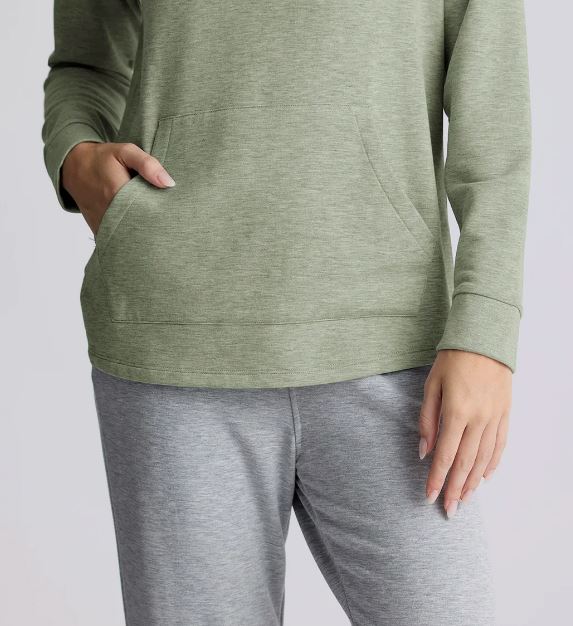 Wms Bamboo Lghtwt Fleece Hoody - DES SAGE