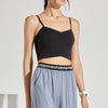 Wrapped Spagetti Strap Crop - BLACK