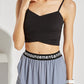 Wrapped Spagetti Strap Crop - BLACK