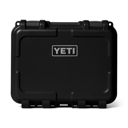YETI Loadout GoBox 10 hard case in matte black with secure latches and logo