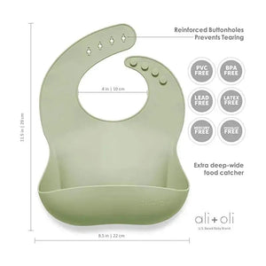 Silicone Baby Bib Roll Up & Stay Closed