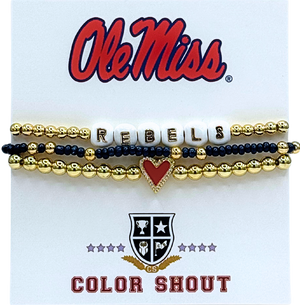 Ole Miss 'I Love' Bracelet Stack