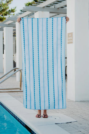 Blue Bow Quick Dry Reversible Beach Towel