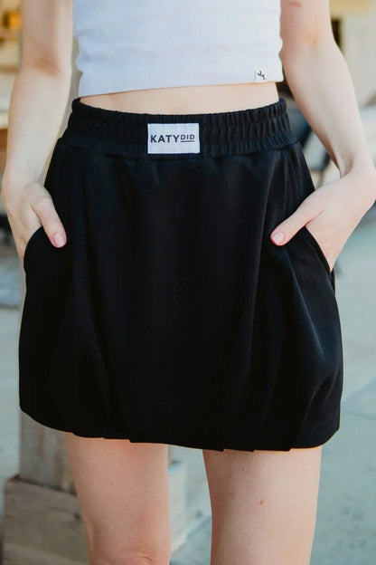 Black Scuba Bubble Skirt