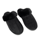 Black Faux Fur Slip On House Shoes