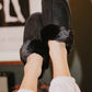 Black Faux Fur Slip On House Shoes
