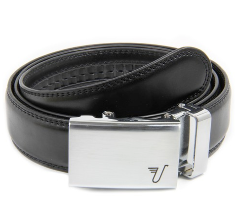 Steel Buckle/Black Leather