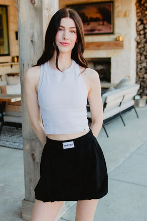 Black Scuba Bubble Skirt