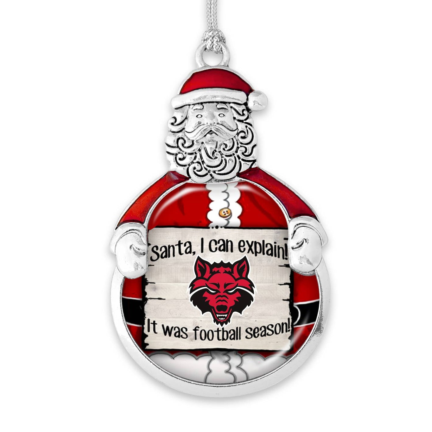 Arkansas State Santa Ornament