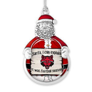 Arkansas State Santa Ornament