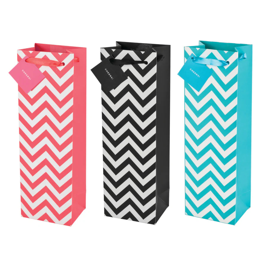 Chevron 1 Bottle Wine Bag