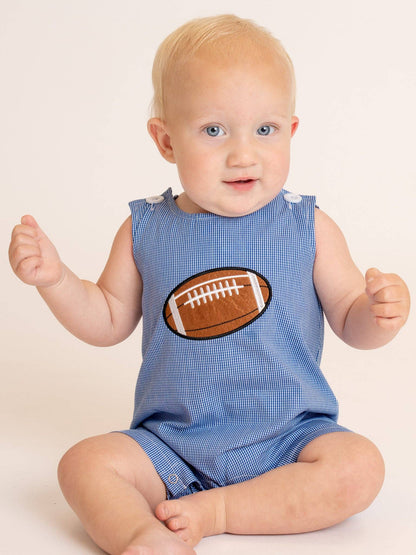 Blue Stripe Cotton Embroidered Football Johnny