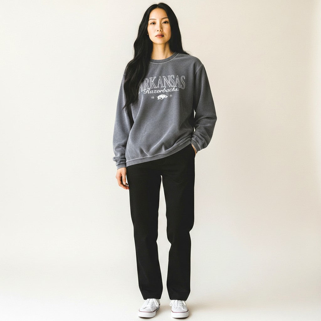 Univ of Arkansas Corded Pullover Shirt