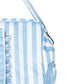 Blue Stripe Ruffle Weekender