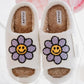 Lavender Daisy Happy Face Open Toed Slippers