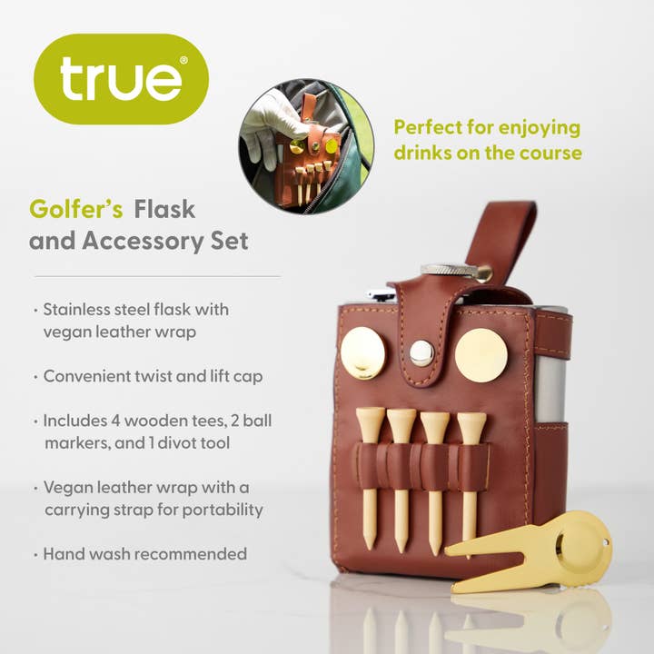 TRUE Brands Golfers Flask and Accessory Set - Thumbnail 3