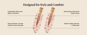 Cherry Print Creaseless Clips 4pc