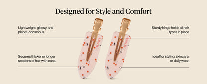 Cherry Print Creaseless Clips 4pc