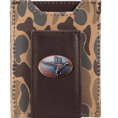 Camo Magnetic Front Pocket Leather Wallet