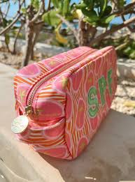 SPF Pink Palms Makeup Bag