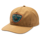 Duck Head Fly Lure Ripstop Unstructured 5 Panel Hat in Bronze Brown with teal embroidered patch