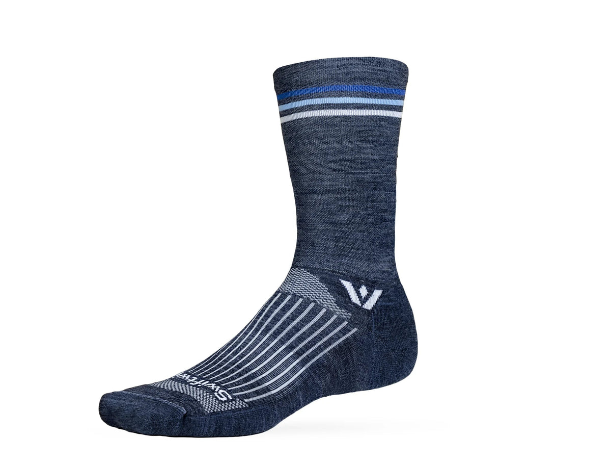 Pursuit Crew Slate Blue Stripe Sock