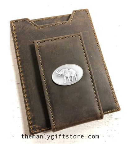 Collegiate Magnetic Front Pocket Leather Wallet