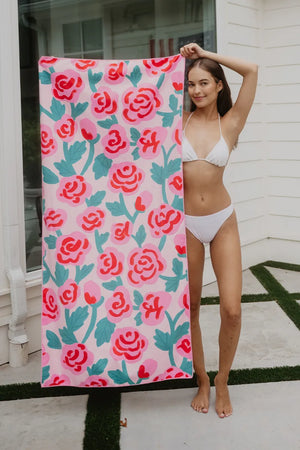 Roses All Over Quick Dry Towel