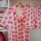 Cherry Bow Repeat Pajama Shorts Set