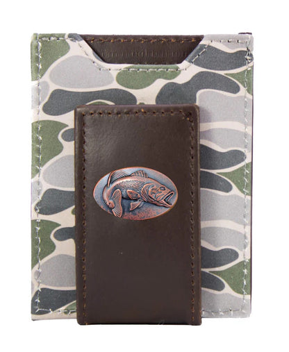 Camo Magnetic Front Pocket Leather Wallet
