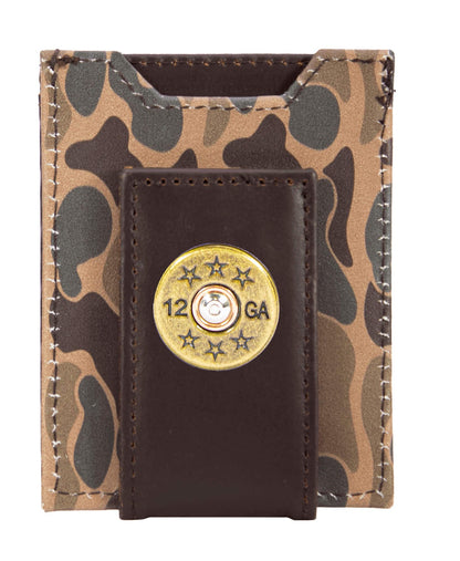 Camo Magnetic Front Pocket Leather Wallet