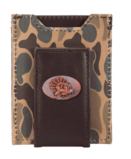 Collegiate Magnetic Front Pocket Leather Wallet