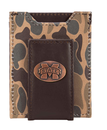 Collegiate Magnetic Front Pocket Leather Wallet